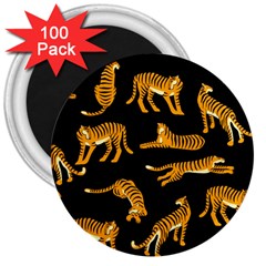 Seamless-exotic-pattern-with-tigers 3  Magnets (100 Pack) by Jancukart