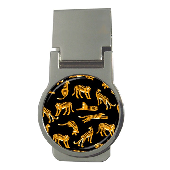 Seamless-exotic-pattern-with-tigers Money Clips (Round) 