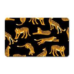 Seamless-exotic-pattern-with-tigers Magnet (rectangular)