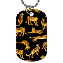 Seamless-exotic-pattern-with-tigers Dog Tag (one Side) by Jancukart