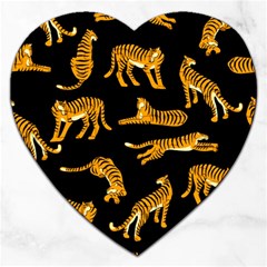 Seamless-exotic-pattern-with-tigers Jigsaw Puzzle (heart) by Jancukart