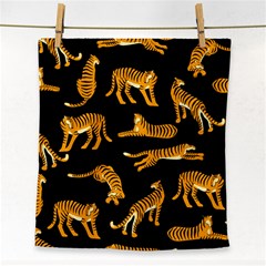 Seamless-exotic-pattern-with-tigers Face Towel by Jancukart