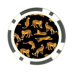 Seamless-exotic-pattern-with-tigers Poker Chip Card Guard (10 Pack)