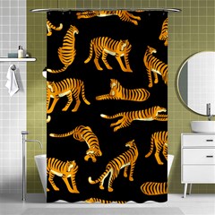 Seamless-exotic-pattern-with-tigers Shower Curtain 48  X 72  (small)  by Jancukart