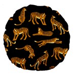 Seamless-exotic-pattern-with-tigers Large 18  Premium Round Cushions Front