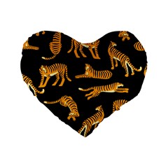 Seamless-exotic-pattern-with-tigers Standard 16  Premium Heart Shape Cushions by Jancukart