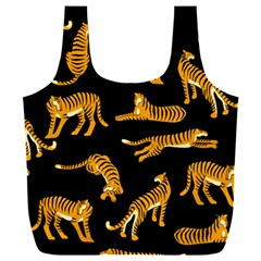 Seamless-exotic-pattern-with-tigers Full Print Recycle Bag (xxl) by Jancukart