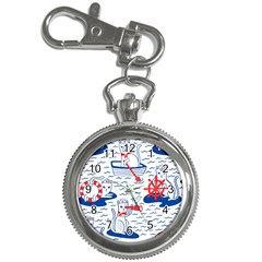 Nautical Cats Seamless Pattern Key Chain Watches