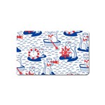 Nautical Cats Seamless Pattern Magnet (Name Card) Front