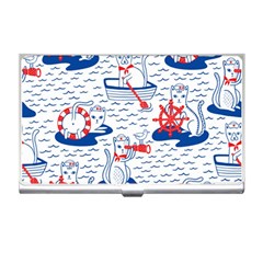 Nautical Cats Seamless Pattern Business Card Holder