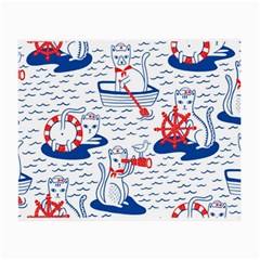 Nautical Cats Seamless Pattern Small Glasses Cloth