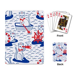 Nautical Cats Seamless Pattern Playing Cards Single Design (rectangle)