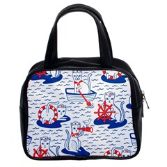 Nautical Cats Seamless Pattern Classic Handbag (two Sides)