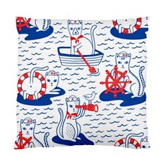 Nautical Cats Seamless Pattern Standard Cushion Case (one Side) by Jancukart