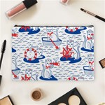 Nautical Cats Seamless Pattern Cosmetic Bag (Large) Front