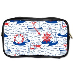 Nautical Cats Seamless Pattern Toiletries Bag (two Sides)