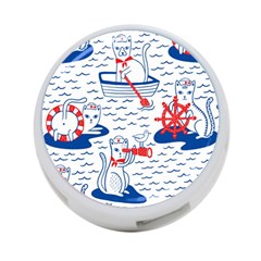 Nautical Cats Seamless Pattern 4-port Usb Hub (two Sides)