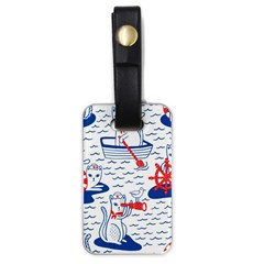 Nautical Cats Seamless Pattern Luggage Tag (one Side)