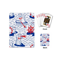 Nautical Cats Seamless Pattern Playing Cards Single Design (mini)