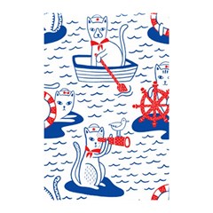 Nautical Cats Seamless Pattern Shower Curtain 48  X 72  (small)  by Jancukart