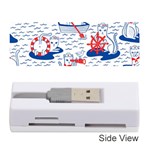 Nautical Cats Seamless Pattern Memory Card Reader (Stick) Front