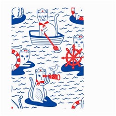 Nautical Cats Seamless Pattern Small Garden Flag (two Sides)