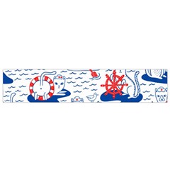 Nautical Cats Seamless Pattern Small Flano Scarf by Jancukart