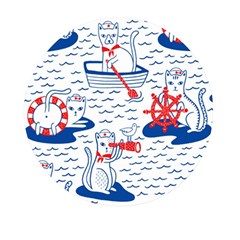 Nautical Cats Seamless Pattern Mini Round Pill Box (pack Of 3)