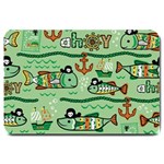 Seamless Pattern Fishes Pirates Cartoon Large Doormat  30 x20  Door Mat