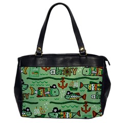 Seamless Pattern Fishes Pirates Cartoon Oversize Office Handbag