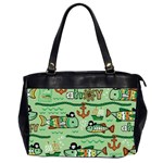 Seamless Pattern Fishes Pirates Cartoon Oversize Office Handbag (2 Sides) Front