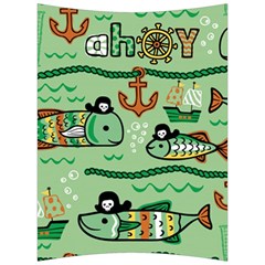 Seamless Pattern Fishes Pirates Cartoon Back Support Cushion