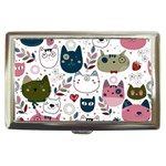 Pattern With Cute Cat Heads Cigarette Money Case Front