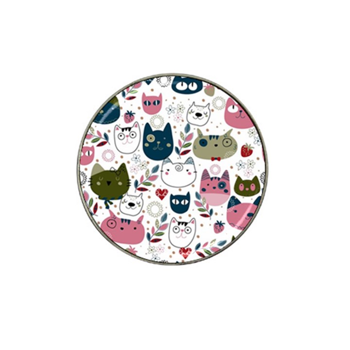 Pattern With Cute Cat Heads Hat Clip Ball Marker (10 pack)