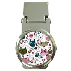 Pattern With Cute Cat Heads Money Clip Watches