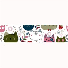 Pattern With Cute Cat Heads Large Bar Mats