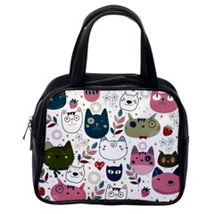 Pattern With Cute Cat Heads Classic Handbag (one Side)