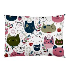 Pattern With Cute Cat Heads Pillow Case