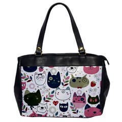 Pattern With Cute Cat Heads Oversize Office Handbag