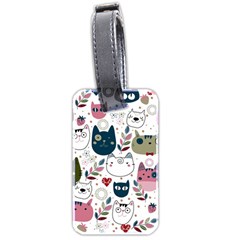 Pattern With Cute Cat Heads Luggage Tag (two Sides)