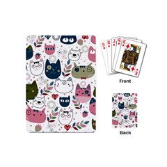 Pattern With Cute Cat Heads Playing Cards Single Design (mini)