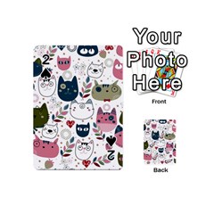 Pattern With Cute Cat Heads Playing Cards 54 Designs (mini)