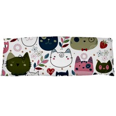 Pattern With Cute Cat Heads Body Pillow Case Dakimakura (two Sides)