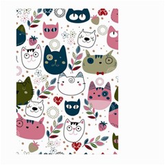 Pattern With Cute Cat Heads Large Garden Flag (two Sides)