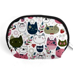 Pattern With Cute Cat Heads Accessory Pouch (medium)