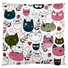 Pattern With Cute Cat Heads Standard Flano Cushion Case (one Side)