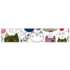 Pattern With Cute Cat Heads Small Flano Scarf