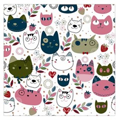 Pattern With Cute Cat Heads Square Satin Scarf (36  X 36 )