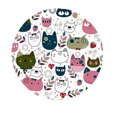 Pattern With Cute Cat Heads Mini Round Pill Box (pack Of 5)