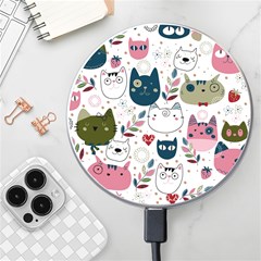 Pattern With Cute Cat Heads Wireless Charger